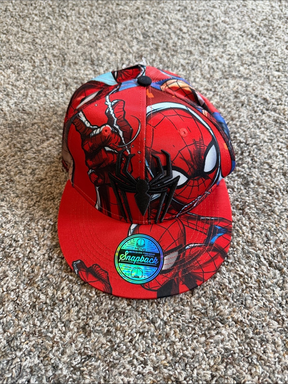 MWT Marvel Spider-Man Red and Black Kids Snapback Hat